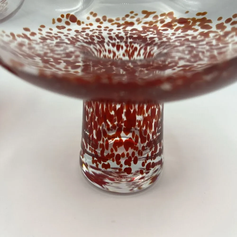 Set of 2 Pier 1 Stemless Red speckled Confetti design ￼Margarita Glasses
